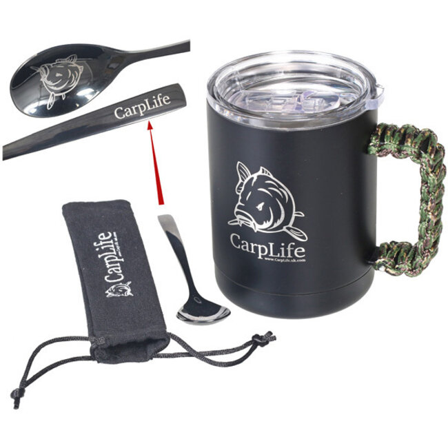carplife thermal mug & carpy theelepel