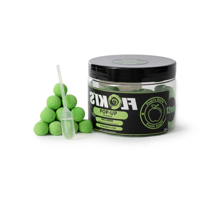 floki's baits pop-up fluor green fresh apple