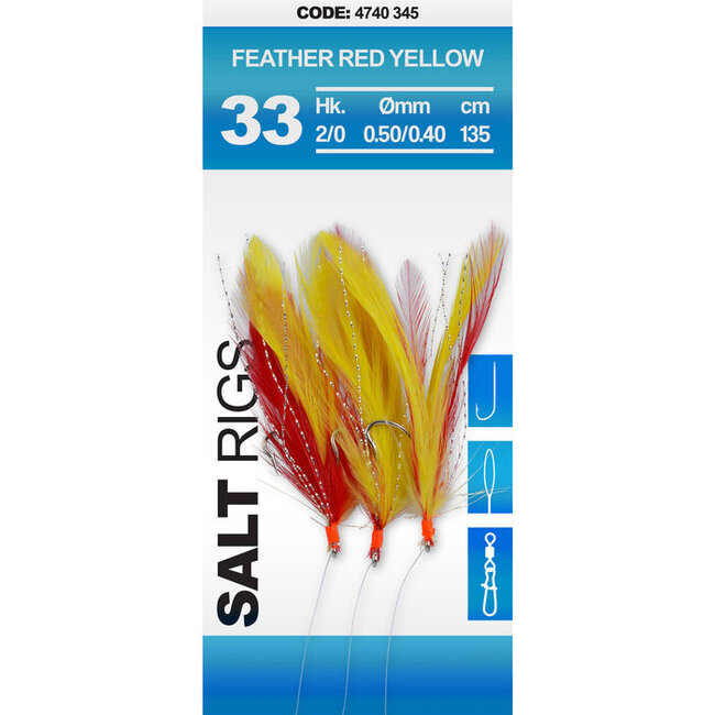 spro 33 feather red yellow makreel paternoster