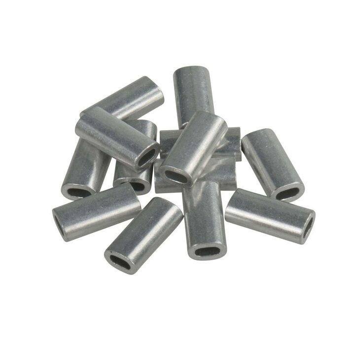 Pack Of 50 Aluminium Crimp Sleeves, 5 Mm Wire Rope Clamps, Aluminium