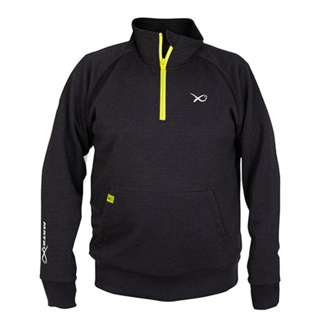 matrix minimal black/marl & lime 1/4 zip