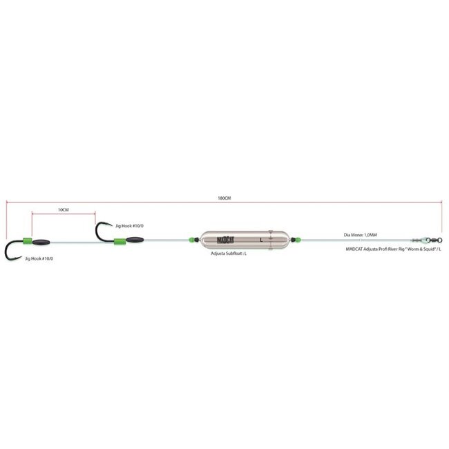 madcat adjusta profi river rig - worm & squid