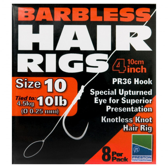 preston pr36 hair rig barbless 10cm