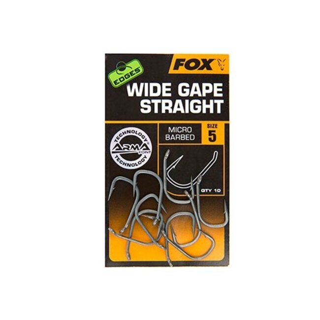 fox edges wide gape straight hooks