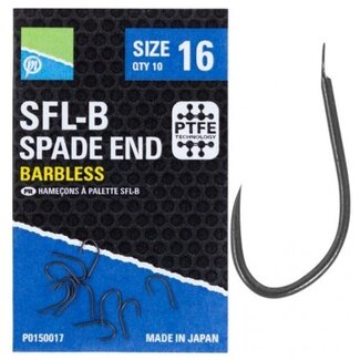 preston sfl-b spade end barbless hooks