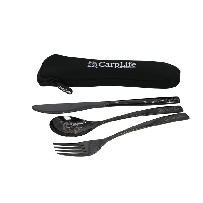 carplife black etched cutlery set