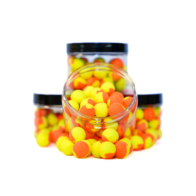 bcs baits pineapple 2-tone pop-ups geel/oranje 15mm