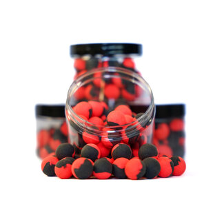 bcs baits garlic 2-tone pop-ups  zwart/rood 15mm