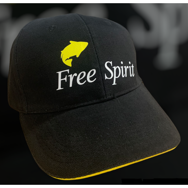 free spirit five panel baseball cap black