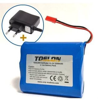 toslon fishfinder accu + oplader **niet leverbaar**