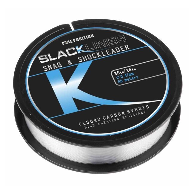 pole position slackliner snag & shock leader fluoro carbon hybrid