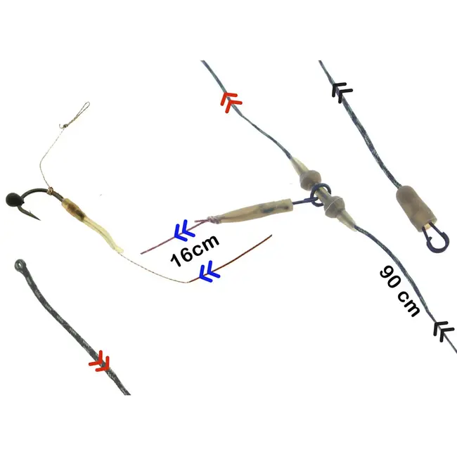 pb products r2g heli chod leader - combi rig soft shot