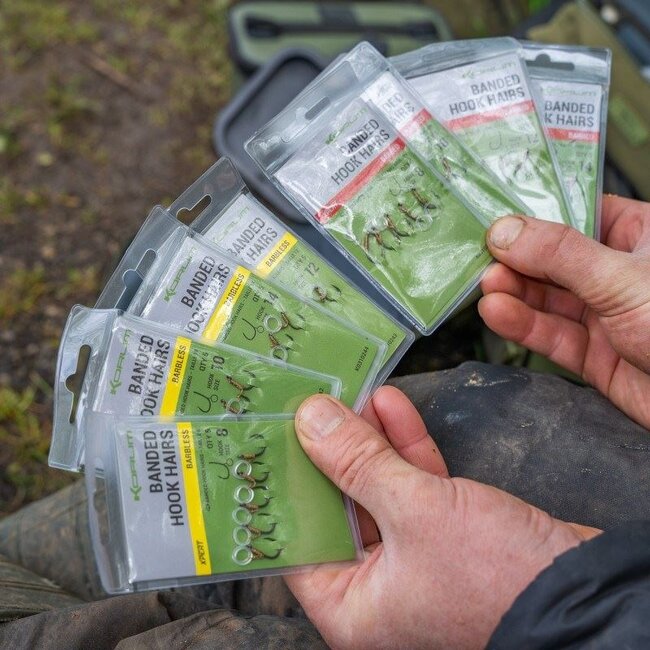 korum banded hook hairs barbed