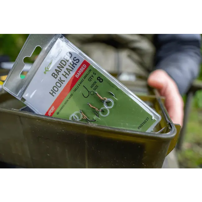 korum banded hook hairs barbed