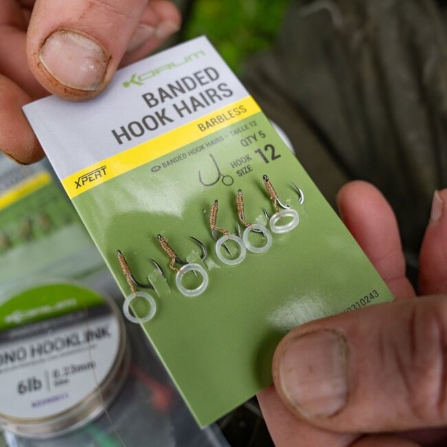 korum banded hook hairs barbless