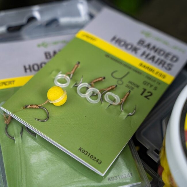 korum banded hook hairs barbless