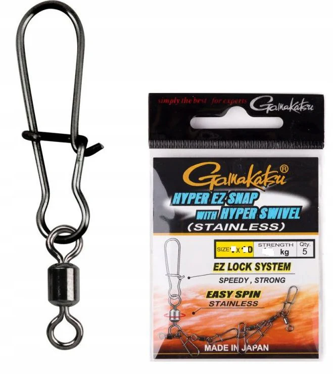 Émerillons Snap Hyper EZ-Snap Gamakatsu - Liaison Rapide Et Solide Pour La Pêche - 5 Tailles Disponibles