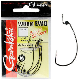 gamakatsu gamakatsu worm ewg black with silicon stoppers