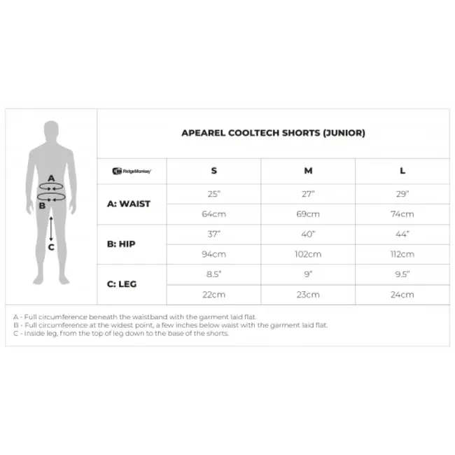 ridgemonkey apearel cooltech junior shorts **laatste kans**