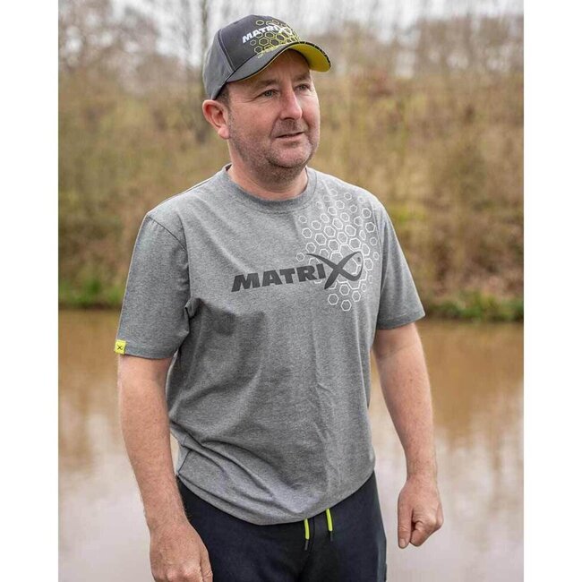 matrix hex print t-shirt grey