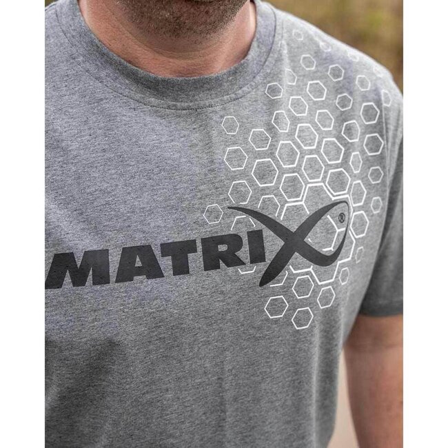 matrix hex print t-shirt grey