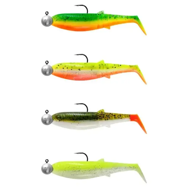 savage gear ready rigged cannibal shad dark water mix pack 10cm