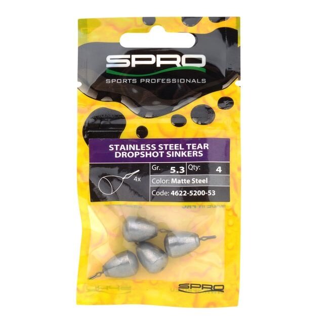 spro stainless steel tear dropshot sinkers