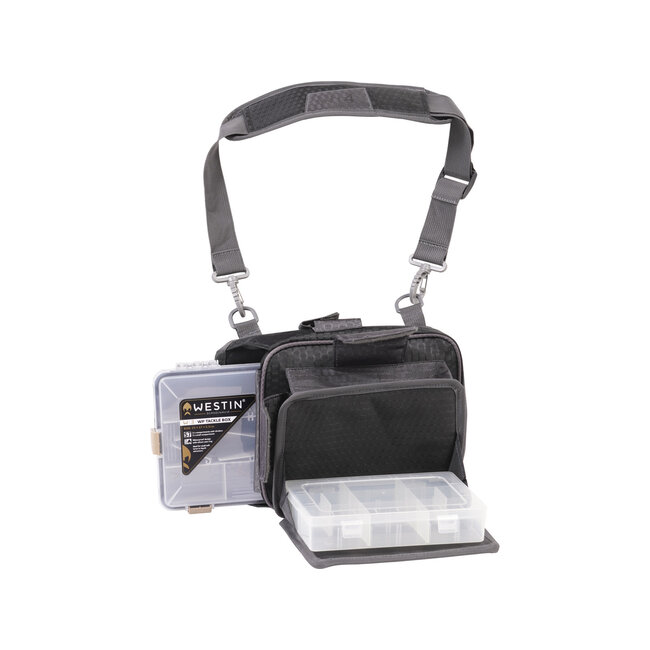 westin w4 quick bag small titanium black (met 2 tackleboxen)