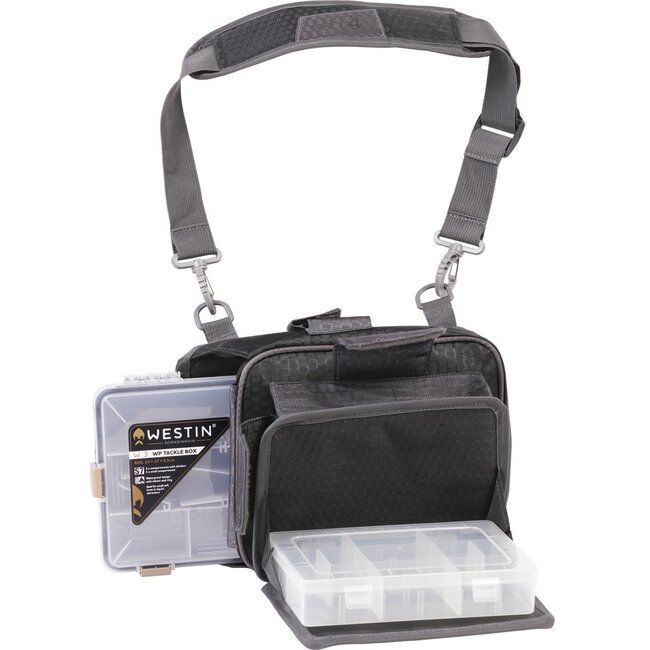 westin w4 quick bag small titanium black (met 2 tackleboxen)