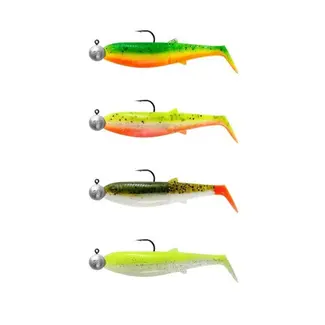 savage gear cannibal shad 4+4 ready rigged 6.8cm dark water