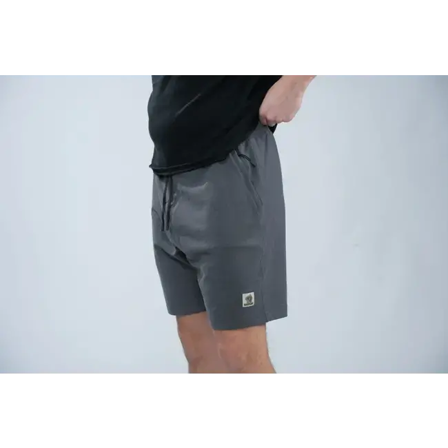 nash make it happen badge shorts grey marl
