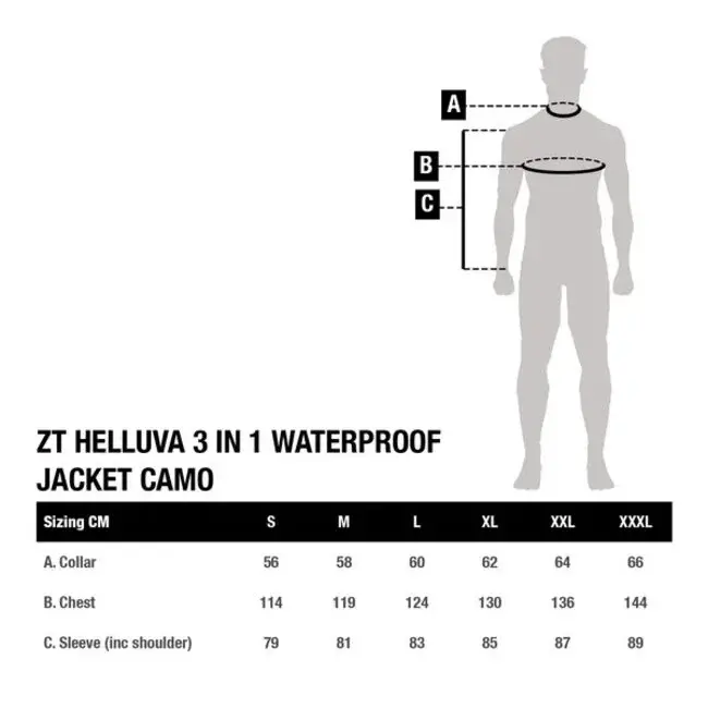 nash zt helluva 3 in 1 waterproof jacket camo