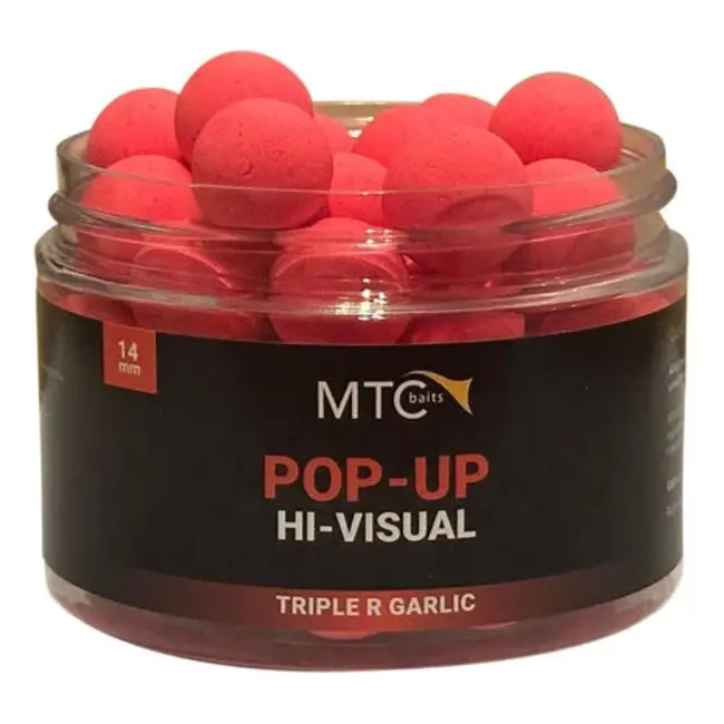 mtc baits triple r garlic pop-ups hi-visual