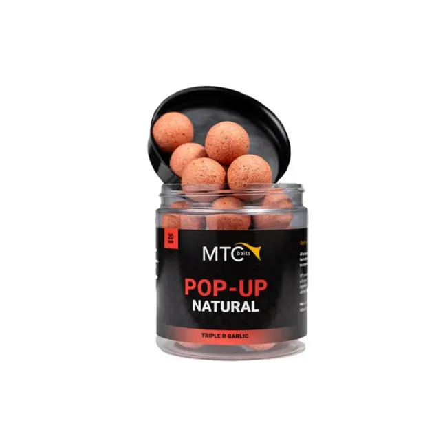 mtc baits fish r garlic pop-ups hi-natural