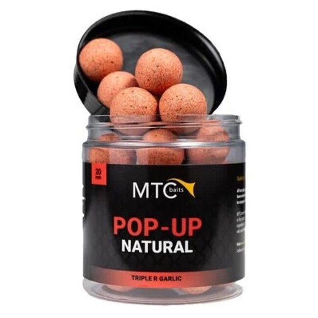 mtc baits fish r garlic pop-ups hi-natural