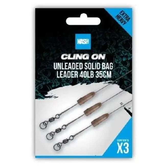 nash cling on ready tied unleaded solid bag leaders