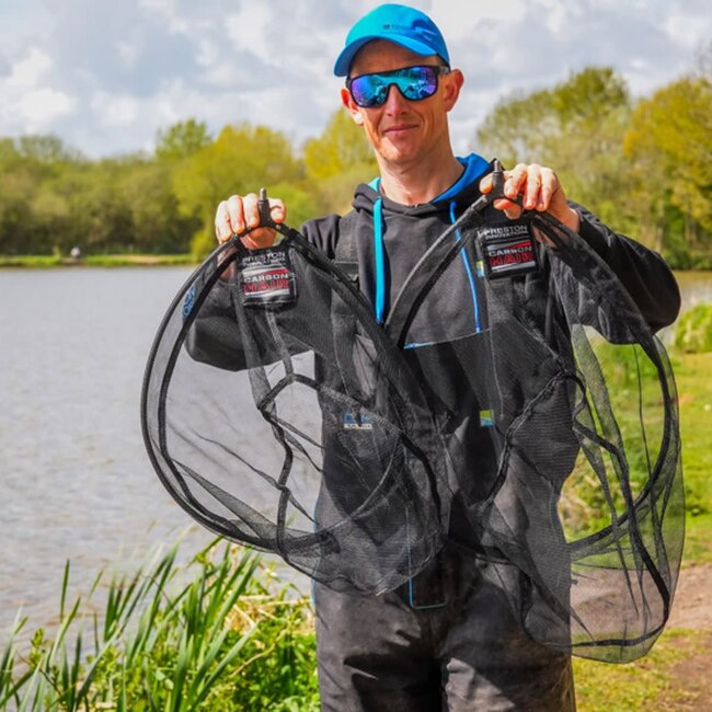 preston carbon hair mesh landing net