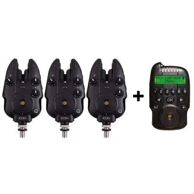 wolf icon q bite alarm 3+1 hubb receiver **laatste kans**