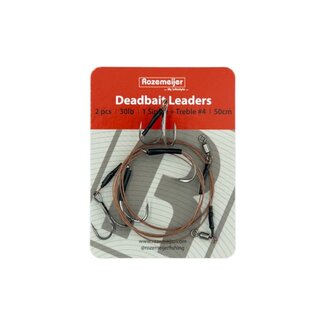 rozemeijer deadbait leaders 1x single + treble 50cm