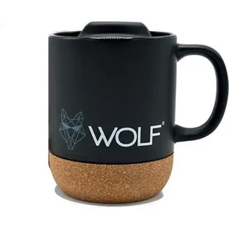 wolf ceramic black mug black edition