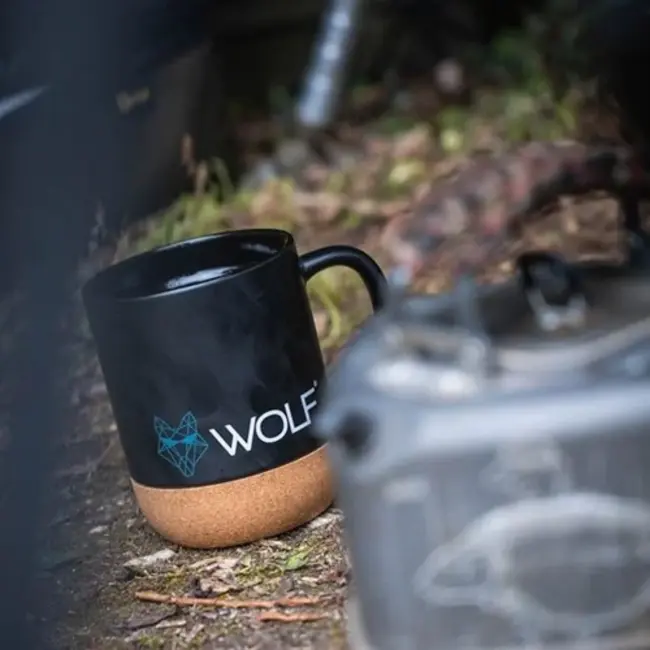 wolf ceramic black mug black edition