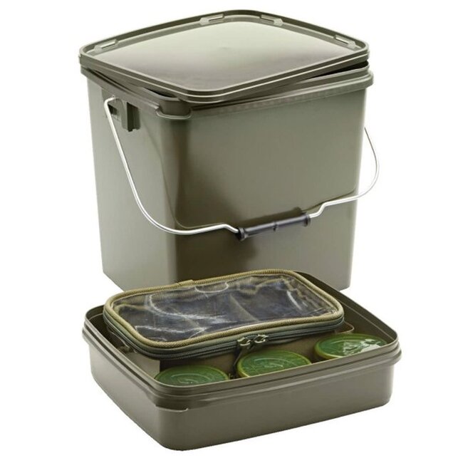 Trakker green square container 13 liter (inclusief tray)