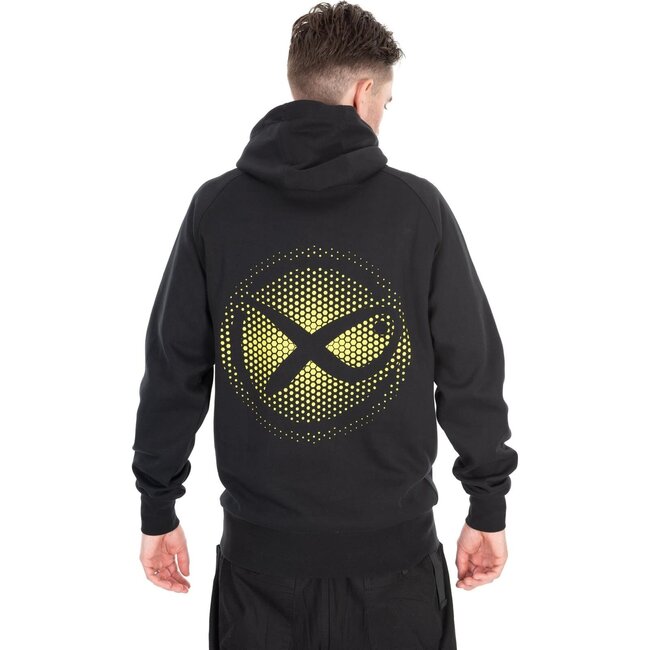 Matrix large fade logo hoody  black/lime