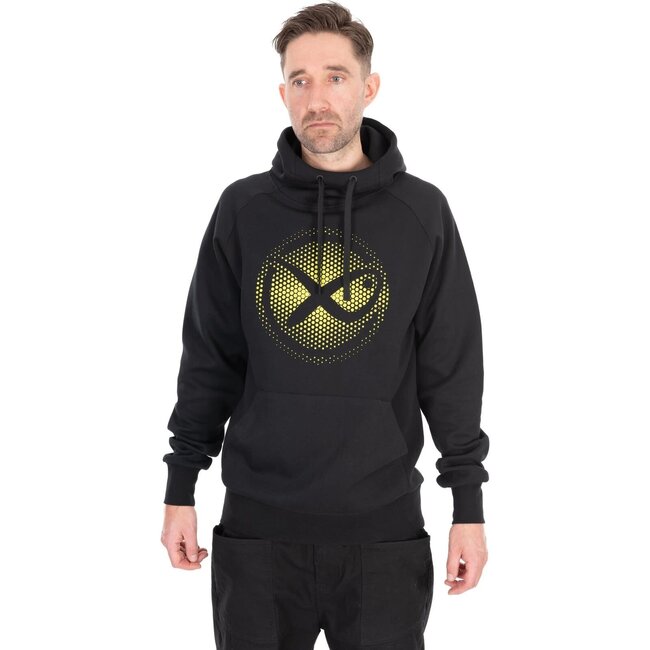 Matrix large fade logo hoody  black/lime