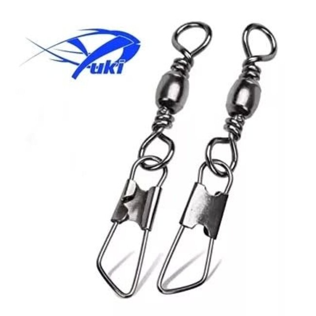 yuki black barrel swivels with snap