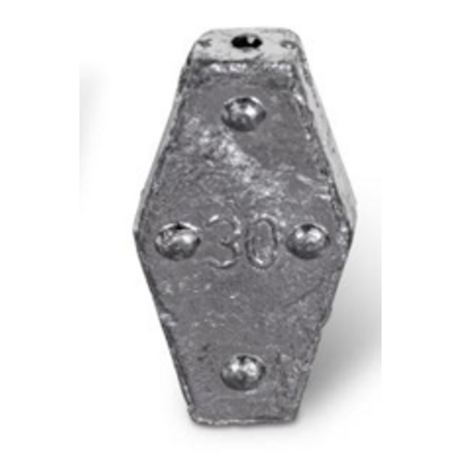 Zebco grunblei  -  botlood 30 gram  (2 stuks)