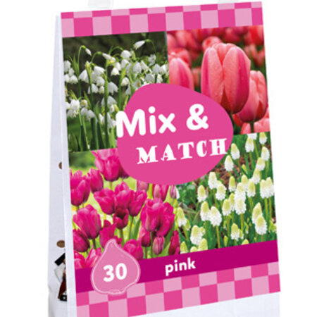 Jub Holland Mix & Match Pink - 30 Gemengde Bloembollen,  Roze, Paars en Wit