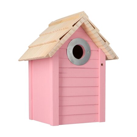 Vogelhuisje Roze - Strandhuis Sint Maarten Roze - Nestkast - Koolmees - Mussen - Pimpelmees - Budget Sinterklaas - Kerst Cadeautjes