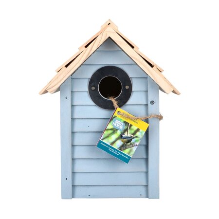 Vogelhuisje Blauw - Strandhuis Aruba Blue - Nestkast - Koolmees - Mussen - Pimpelmees - Budget Sinterklaas - Kerst Cadeautjes