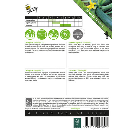 Buzzy Courgette - Diamond F1 - Hybrid - Buy Vegetable Seeds?